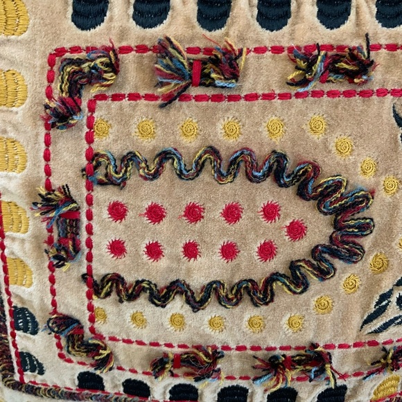 Creative Co-Op Cotton Velvet Embroidered Lumbar Chambray Pillow 36" L x … - Picture 1 of 7